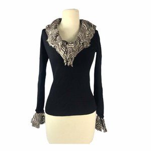 Tory Burch Womens Pullover Sweater Black XS